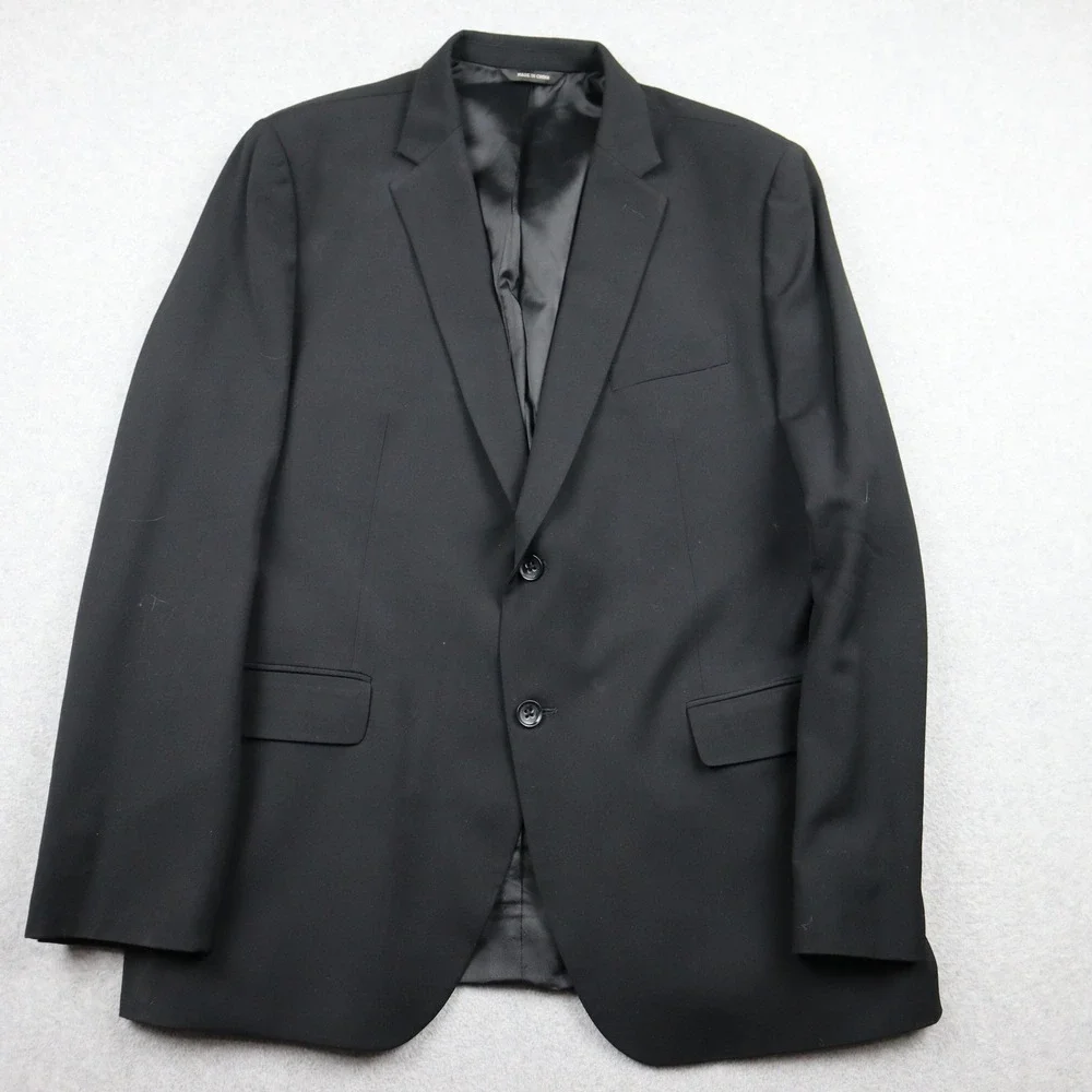 Banana Republic Blazer Mens 46R Tailored Fit Black Wool Lanificio F.lli Cerruti